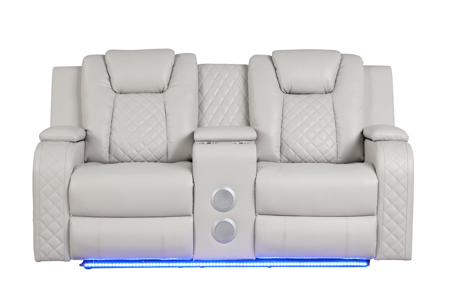 Riley LED & Power Reclining Loveseat - Beige