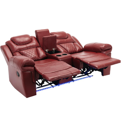 Milo 3 Pieces Recliner Sofa Sets - Red