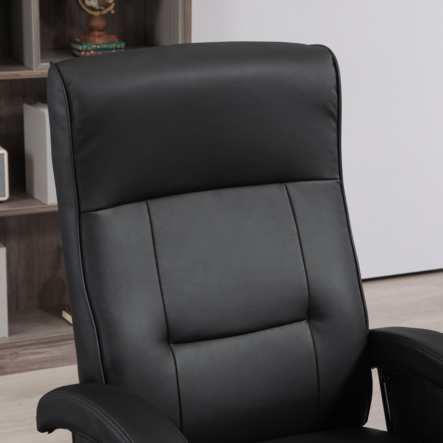 Alexia PU Recliner with Footrest - Black