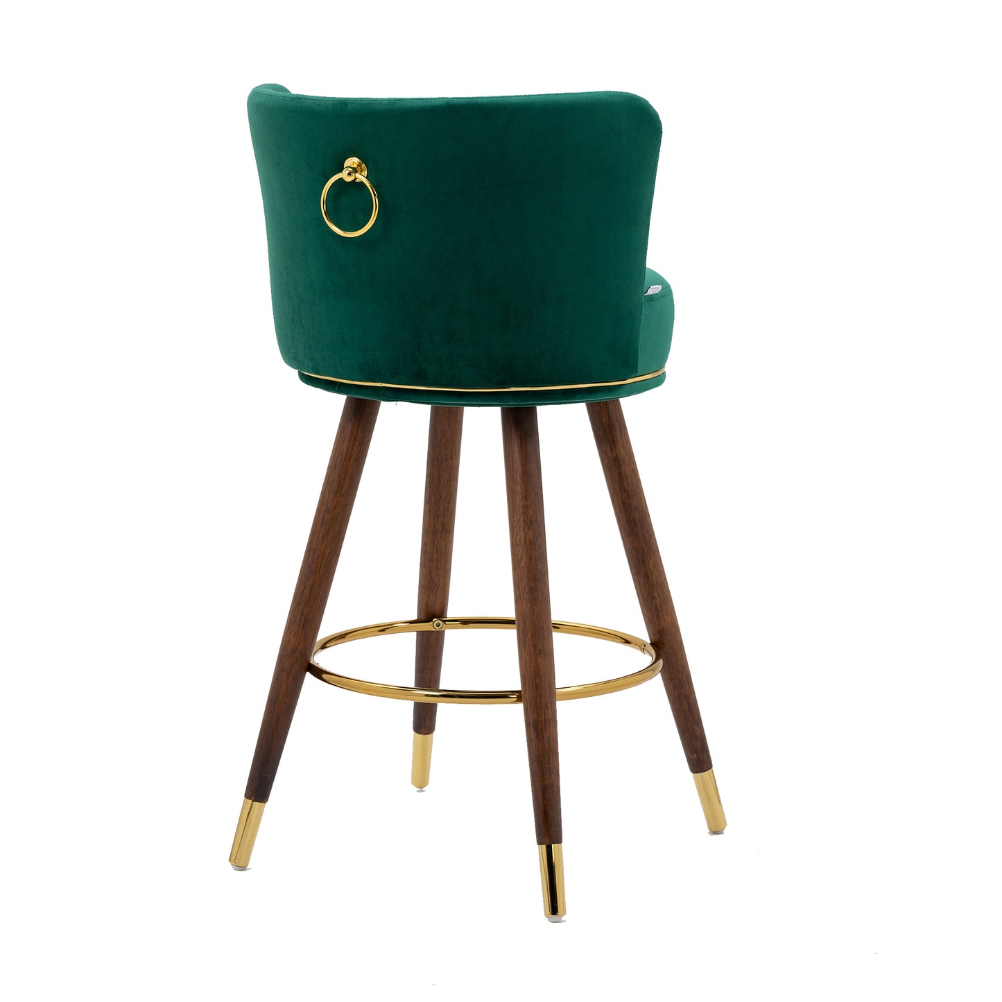 Emily  Bar Stools with Back and Footrest  - Emerald Set of 2