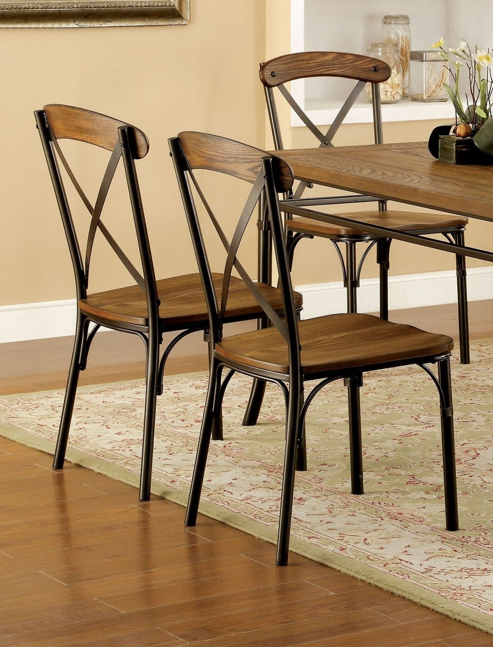 Celestia Dining Chairs Metal Frame (Set of 2) - Natural