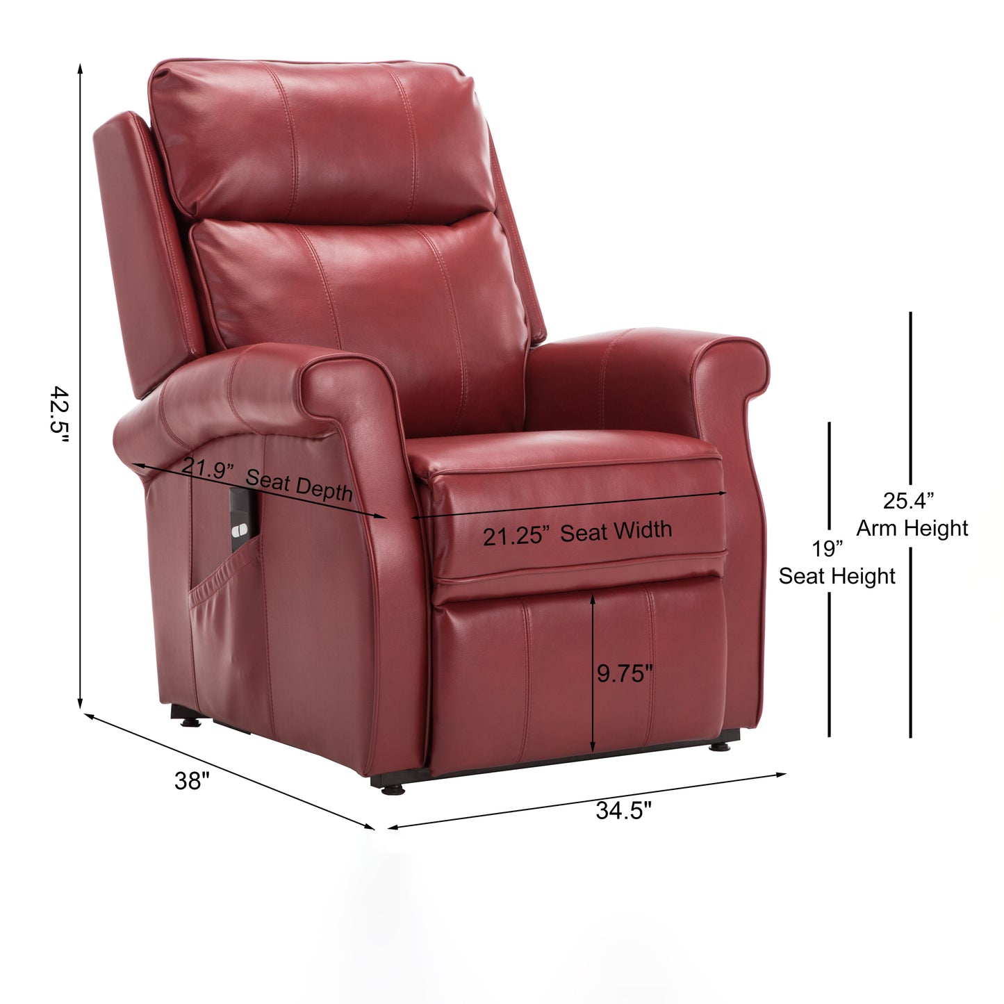 Landis Recliner Chair - Red