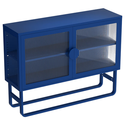 Tempered Glass Cabinet Credenza - Blue