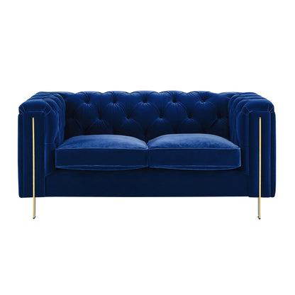 Charlene Velvet Loveseat - Blue