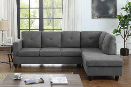 Ivan Woven Sectional Sofa with Right Facing Chaise - Dark Gray