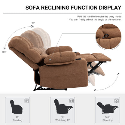 Emerson Massage Recliner Chair Sofa with Heating Vibration - Brown