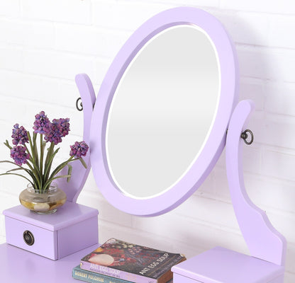 Moniya Makeup Vanity Table and Stool Set - Purple