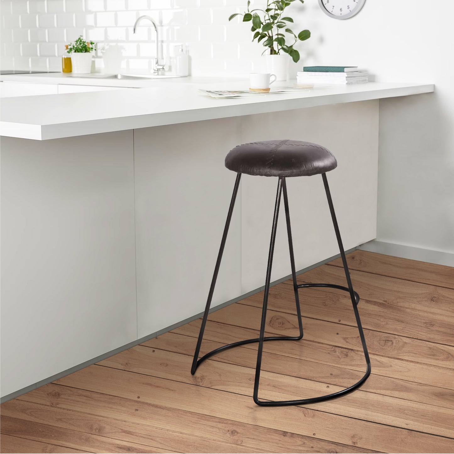 Stitch Counter Height Stool - Black