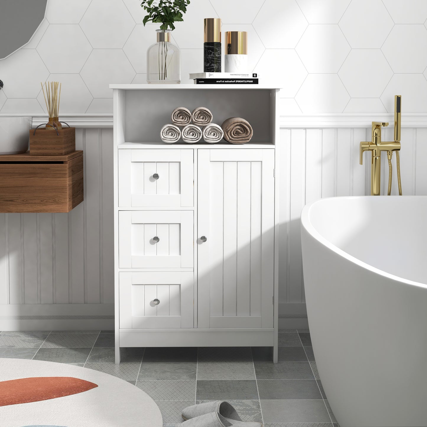 Shera Bathroom Storage Cabinet - White