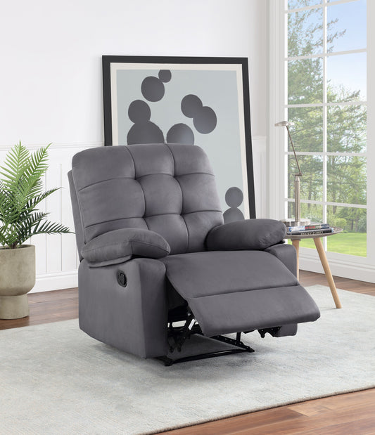 Debi Plush Microfiber Motion Recliner Chair - Ebony