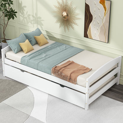 Array Twin Size Daybed with Twin Size Trundle - White