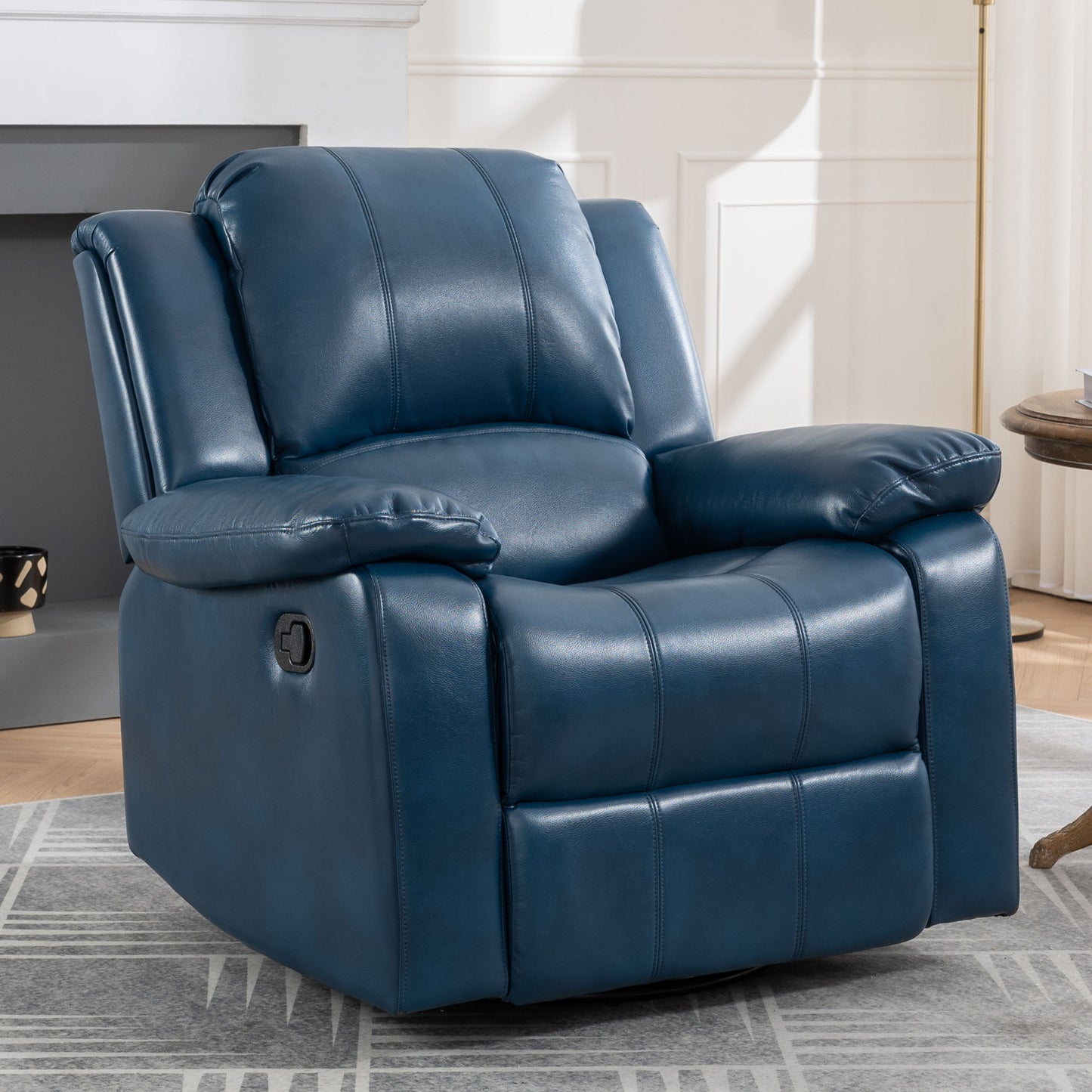 Lawson Swivel and Glider Recliner Chair - Navy Blue