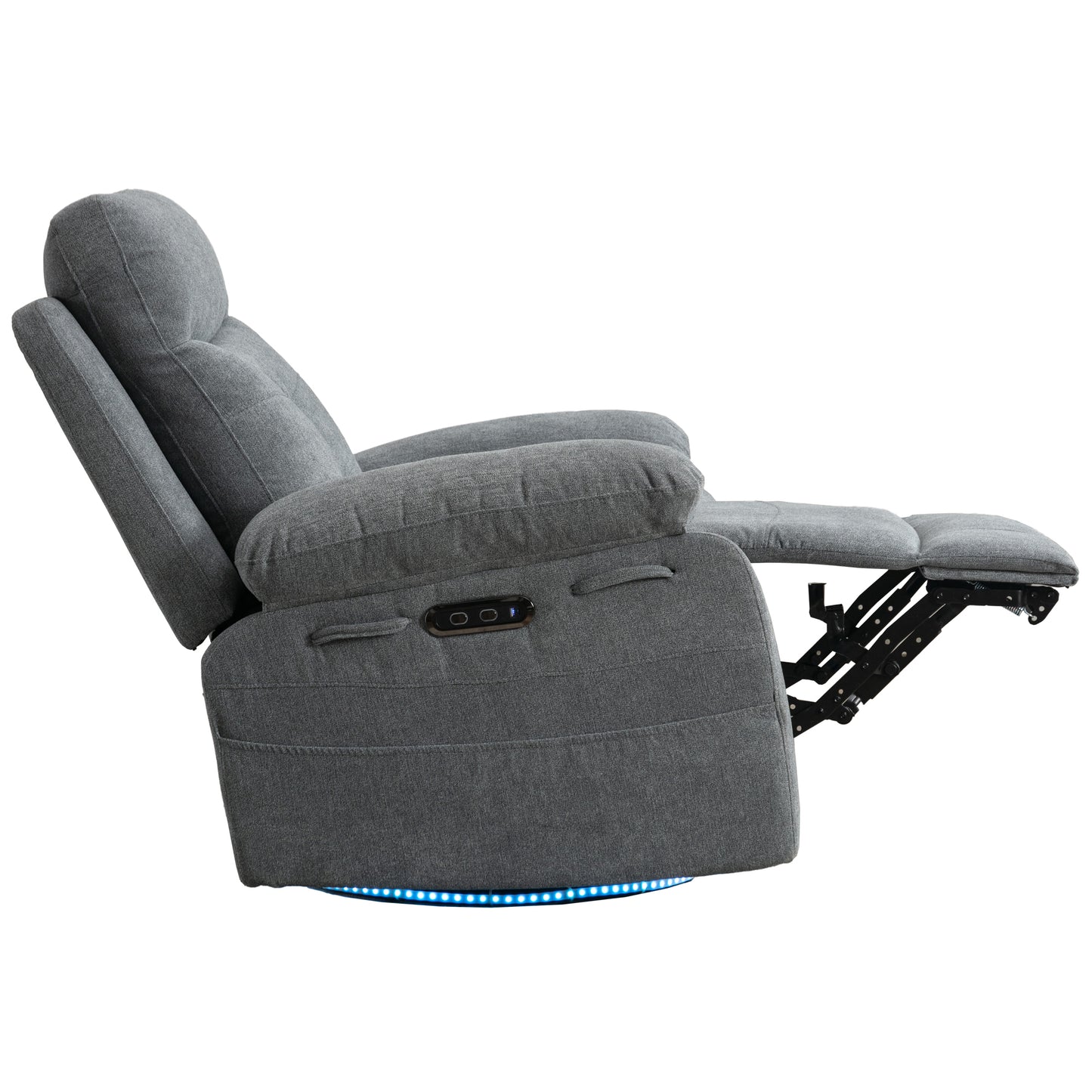 Aspen Power Recliner Glider Chair With Bluetooth Speaker - Light Gray