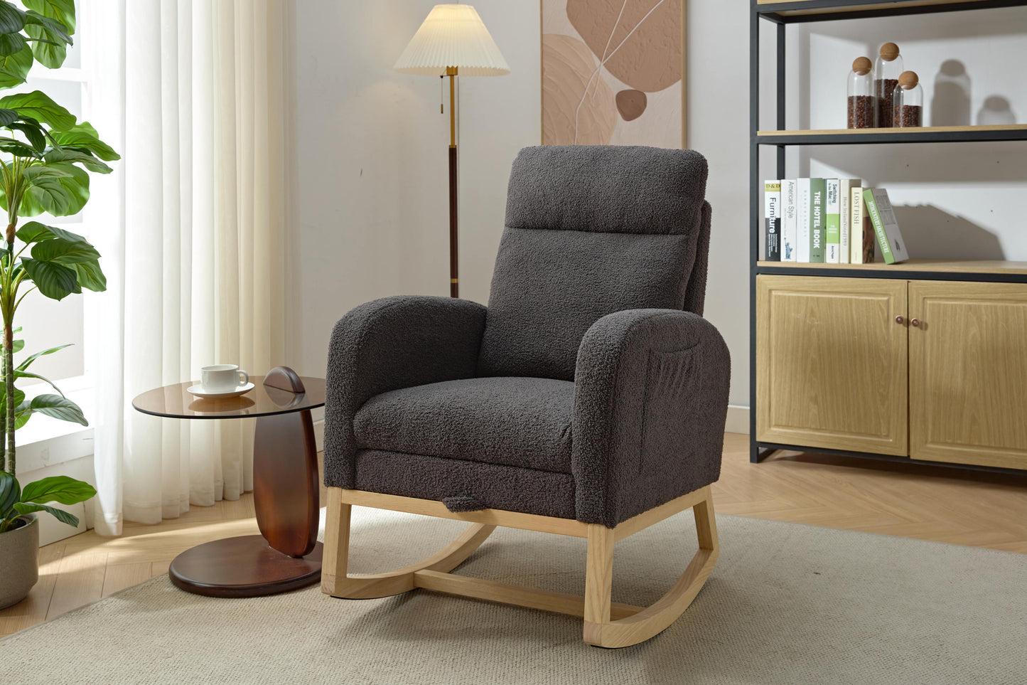 Parker Modern Accent Rocking Chair - Gray