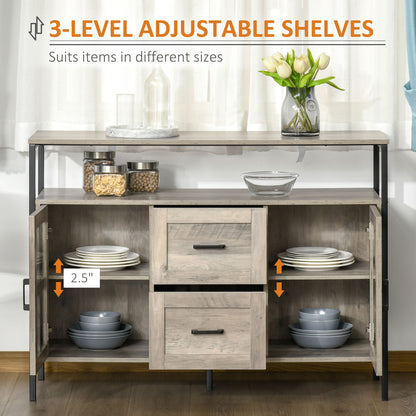 Vivo Industrial Sideboard Buffet Cabinet - Gray