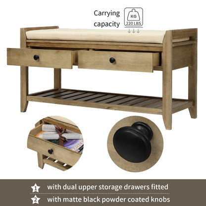 Modular Entryway Storage Bench - Gray Wash