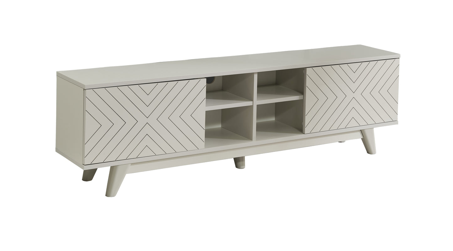 Lina Mid Century Modern TV Stand - Grey