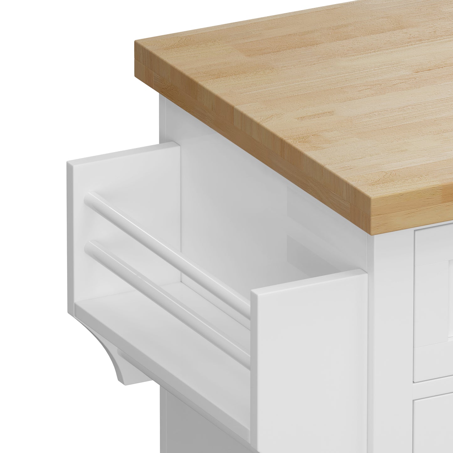 Nexa Kitchen Island Cart - White