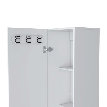 Stephan 1-Door 4-Shelf Tall Storage Cabinet - White