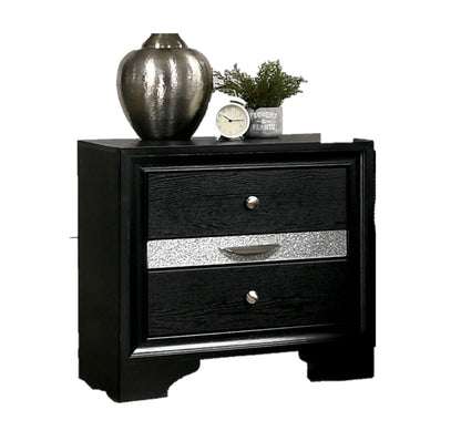 Elis Contemporary Nightstand - Black