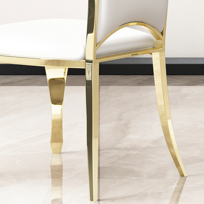 Roxa Dining Chairs w Golden Metal Leg (Set of 2) - White