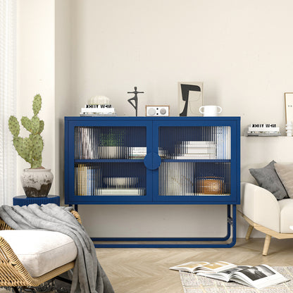 Tempered Glass Cabinet Credenza - Blue