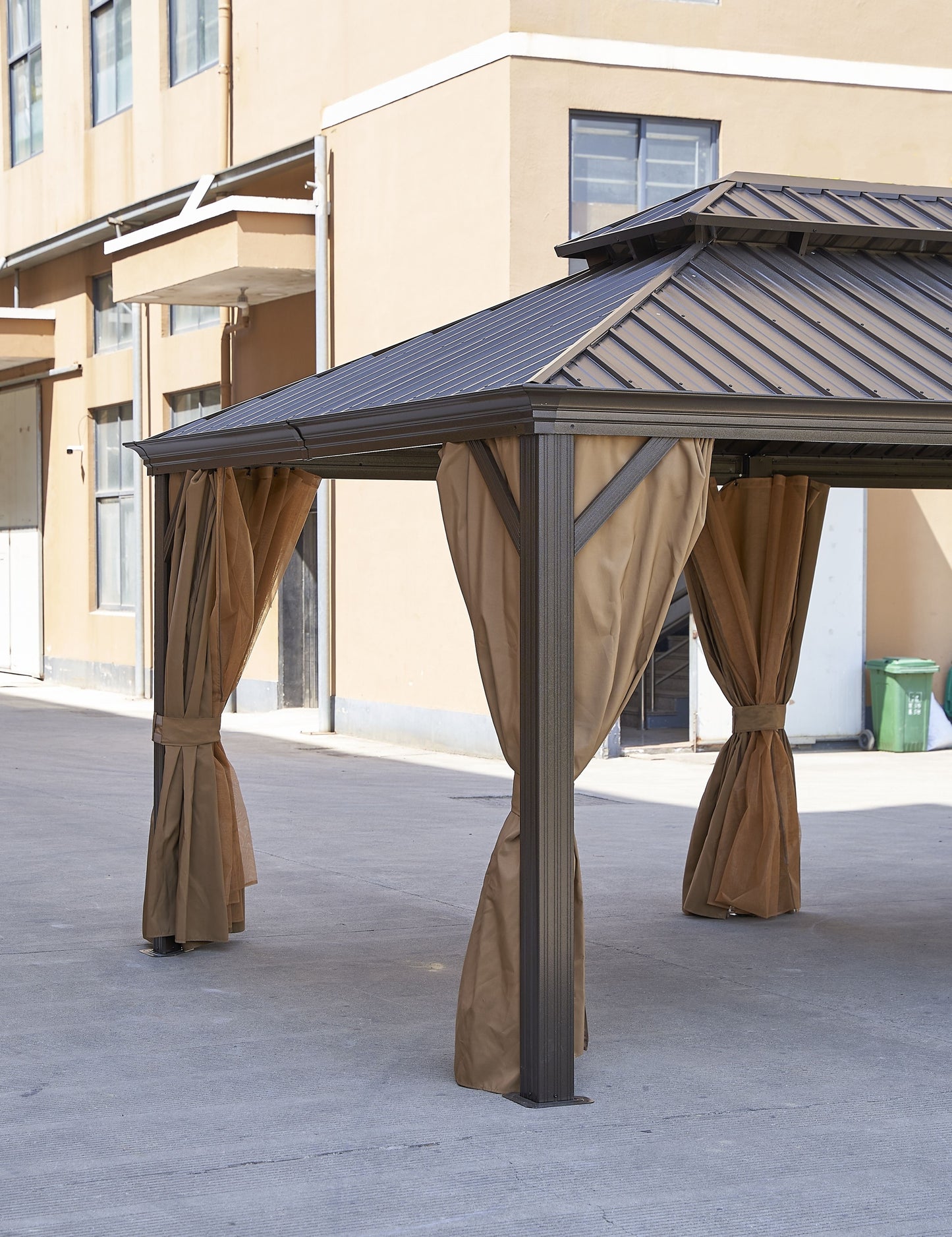 Afix 12 X 20 ft  Permanent Hardtop Gazebo Canopy - Bronze