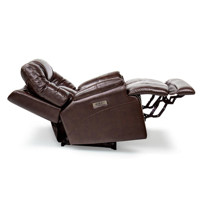 Leather Gel Zero Gravity  Power Recliner - Chocolate