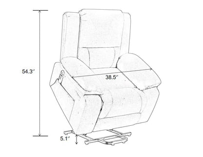 Solace Electric Power Recliner Chair with Massage and Heatin - Light Grey