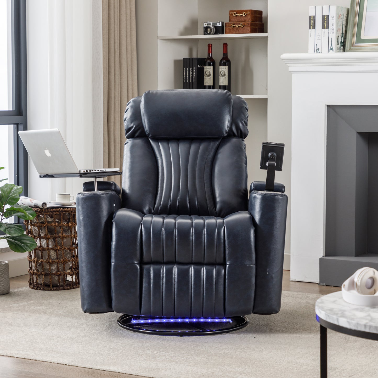 Comfort Max 270 Degree Swivel Power Recliner - Blue