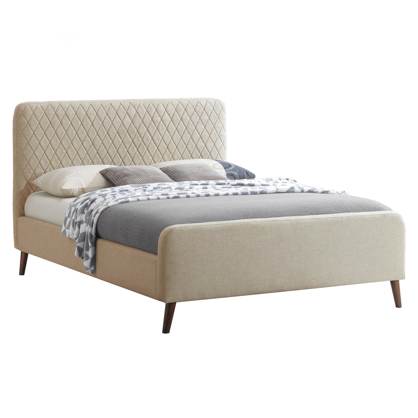 Go Green Woods Roza Velvet Upholstered Queen Bed with Headboard