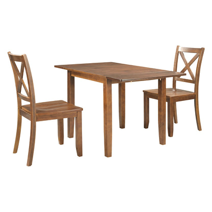 Vito 2pc Dining Set Dining Table 2x Side Chairs - Brown