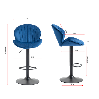 Bar Star Bar Adjustable Bar Stools - Blue Set of 2