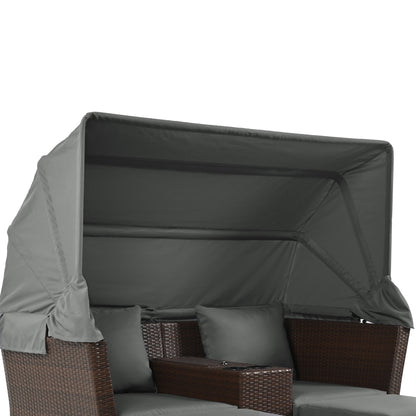 Ginson 2-Seater Outdoor Patio Daybed - Gray