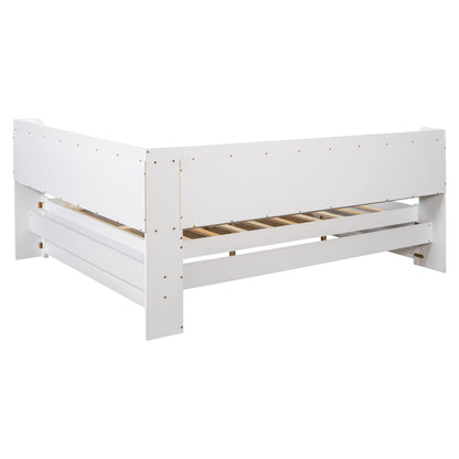 Parker Full Size Daybed with Bookcases -Drawers - White