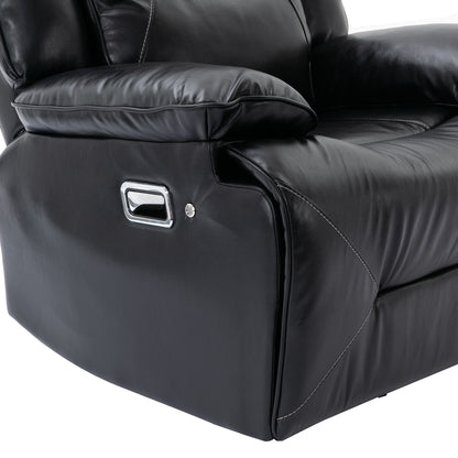 Meyer 360° Swivel and Rocking Manual Recliner Chair with a LED - Black