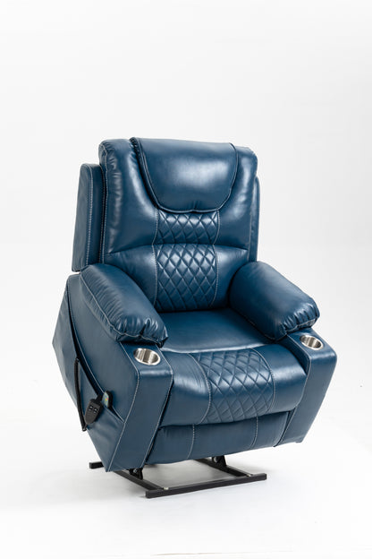 Morris Power Lift Recliner Motion Reclining Chair - Blue