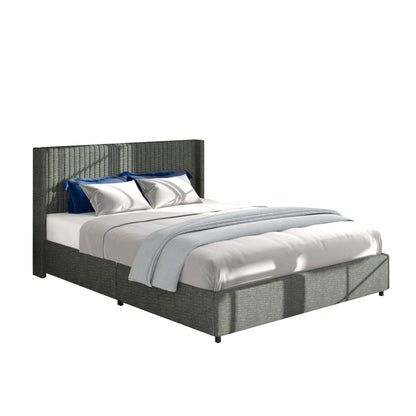 Anna Queen Size Platform Bed - Gray