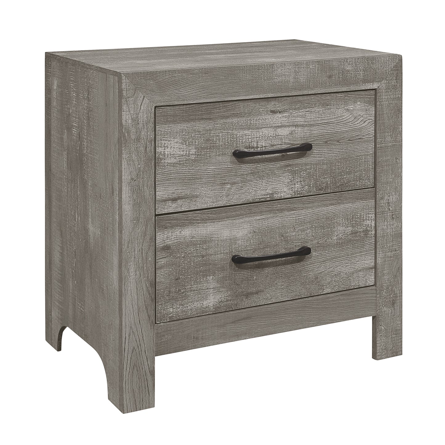 Yodi Wooden Nightstand 2x Drawers - Gray