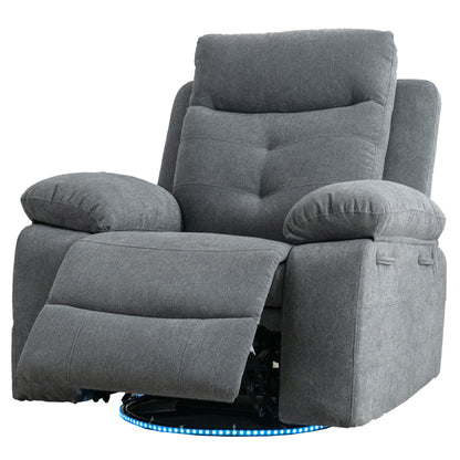 Aspen Power Recliner Glider Chair With Bluetooth Speaker - Light Gray