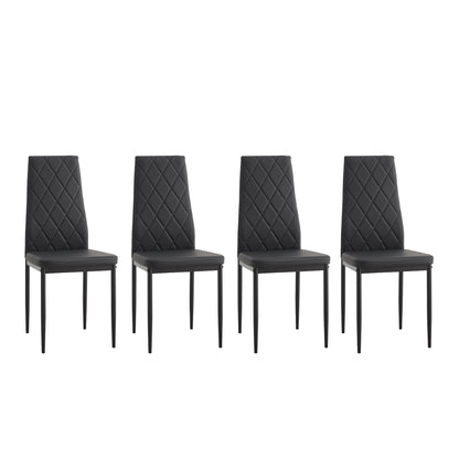 Parks 5pc Dining Set Tempered Glass Table 4x Side Chairs - Black