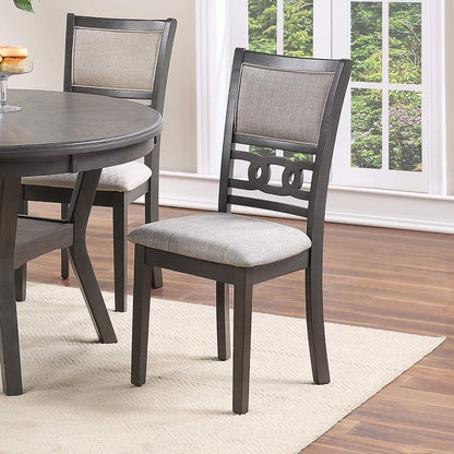 Watson 5pc Dining Set Round Table w 4x Side Chairs - Gray