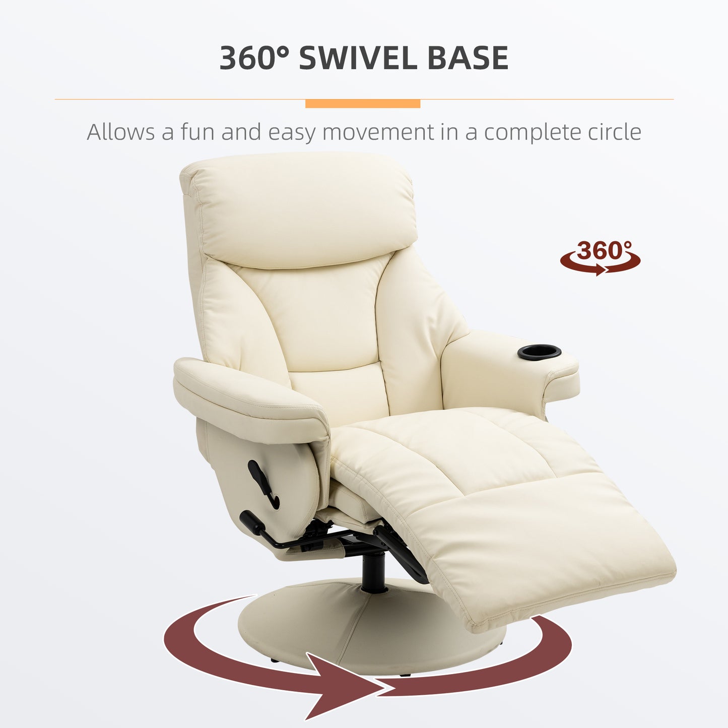 Crawford Swivel Recliner Armchair - Cream