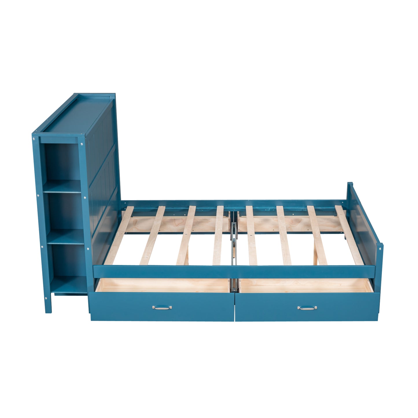 Zeal Full Size Platform Bed w Storage - Blue