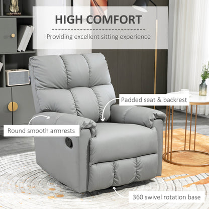 Davila Manual Reclining Chair with Footrest - Gray