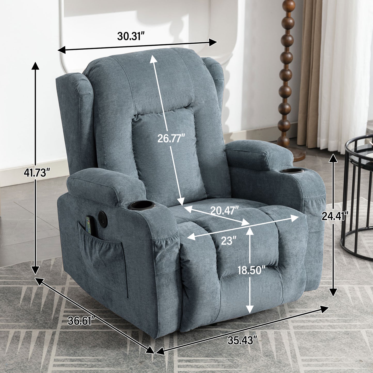 Bonilla Power Lift Recliner Chair - Blue