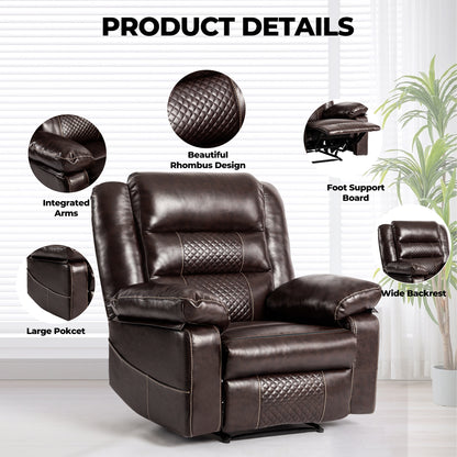 Thorne Leather Massage Recliner - Brown