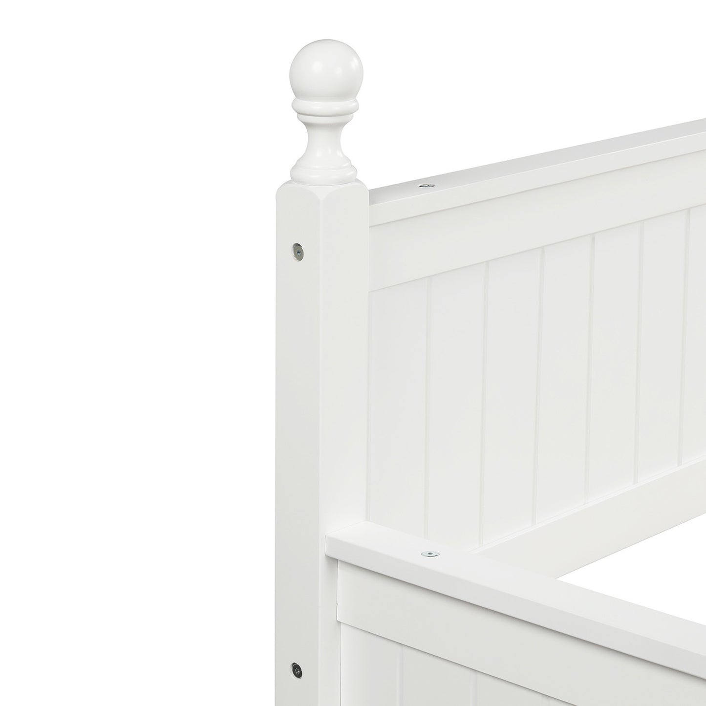 Ommy Twin Size Wooden Daybed with Twin Size Trundle - White