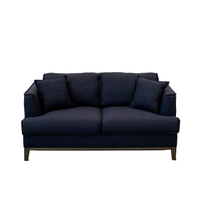 Ashton Grey Down Loveseat - Navy