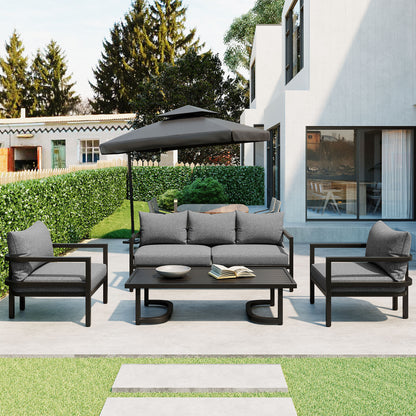 Rosio 4 Pc Outdoor Patio Seating Set - Light Gray